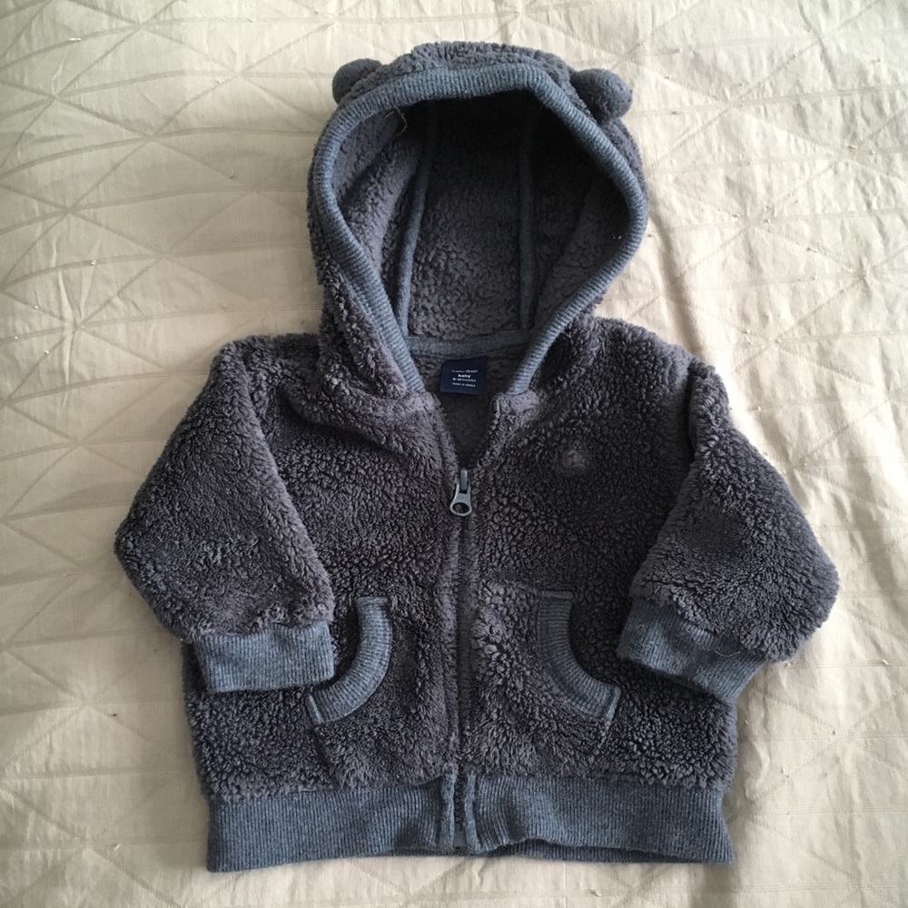 Baby gap fuzzy zip-up hoodie